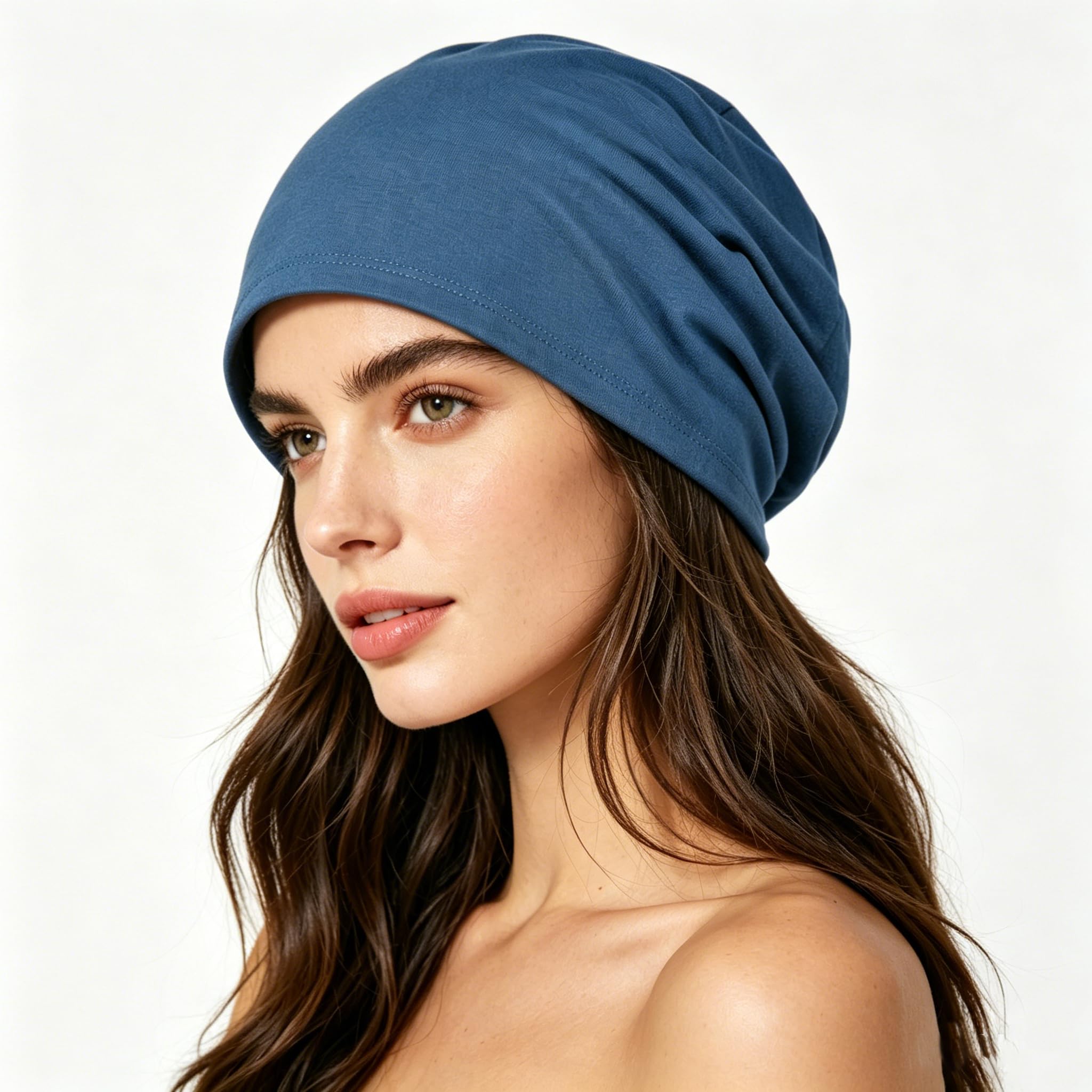 Cmonie 9-12 Pcs Solid Women Chemo Hat Stretchy Turban Beanie