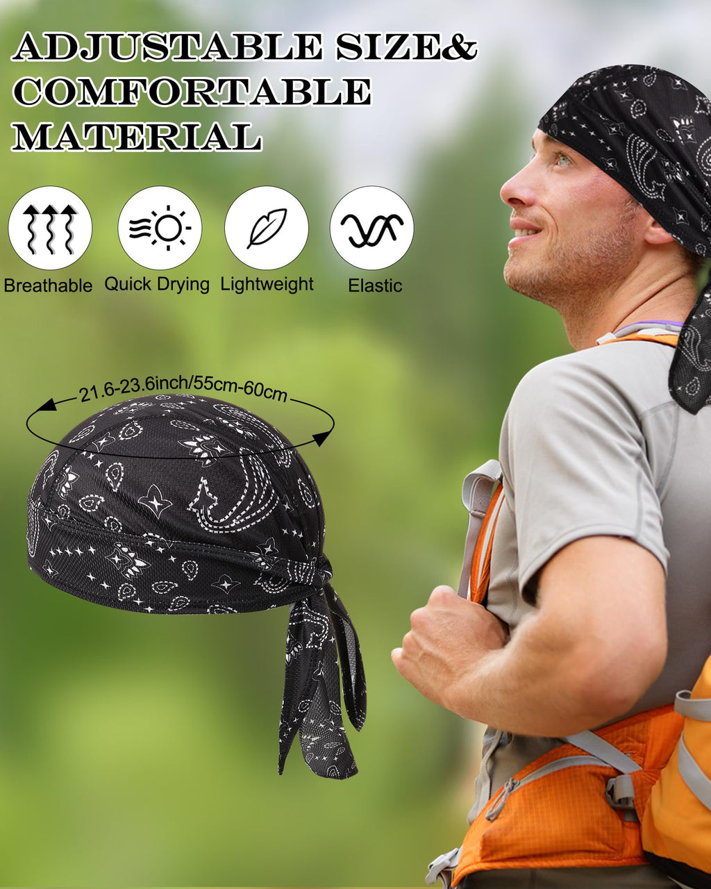 Foaincore 8 Pack Do Rags for Men