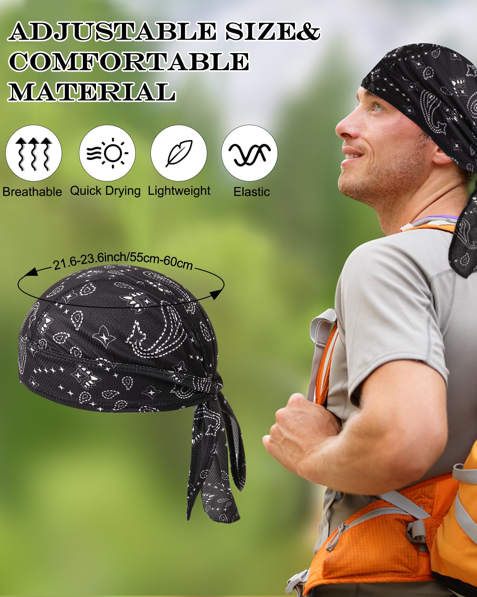 Foaincore 8 Pack Do Rags for Men