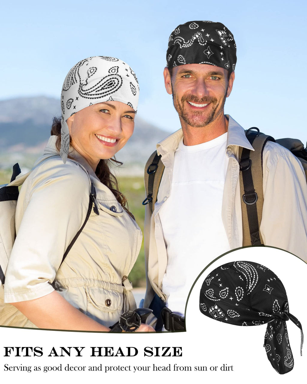 Foaincore 8 Pack Do Rags for Men