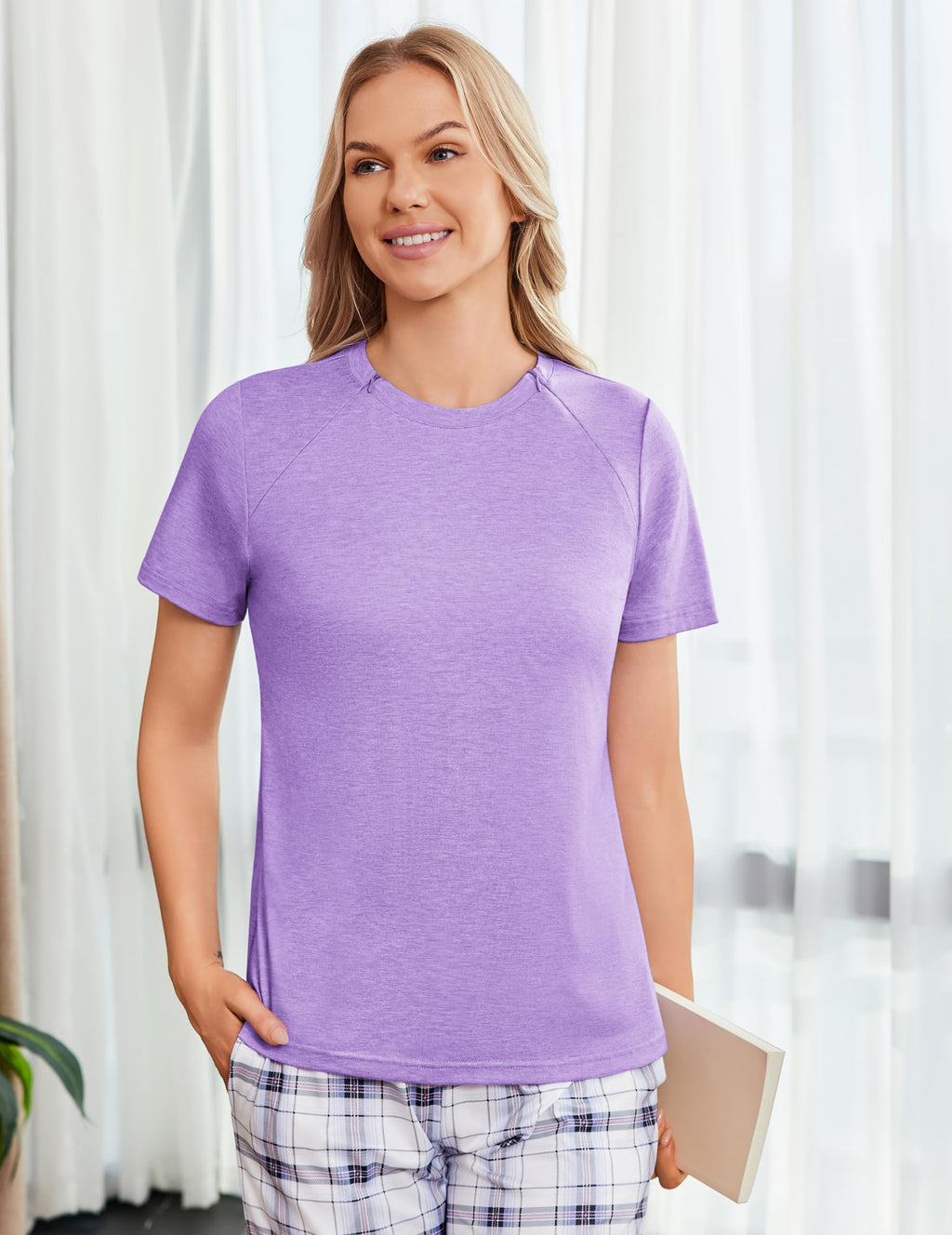 Deyeek Chemo Shirts for Port Access Women with 2 Hidden Side Zippers Post Surgery Short Sleeve Tear Away Adaptive Top Tees