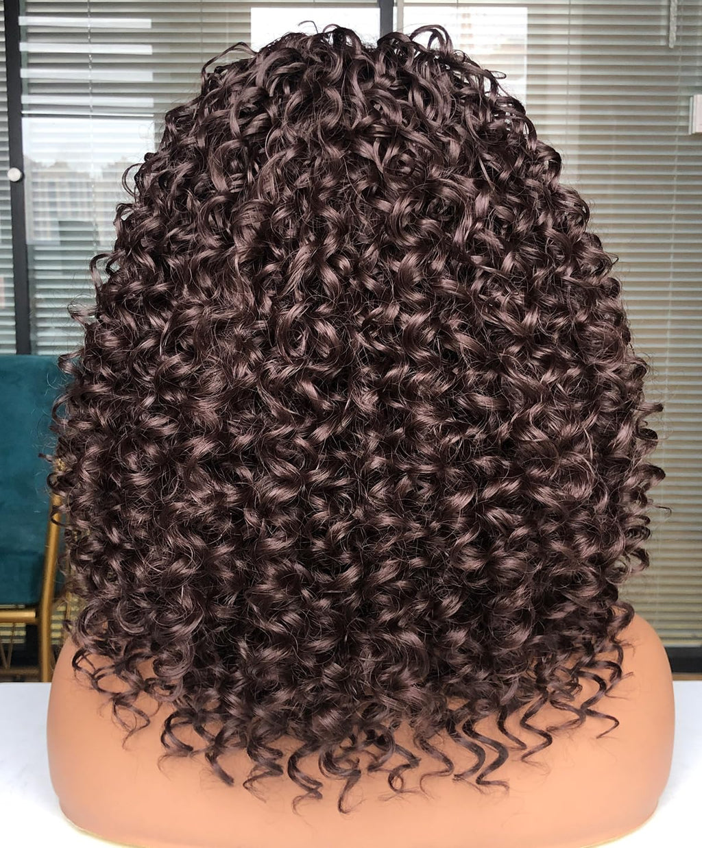 Curly Afro Wigs for Black Women Kinky Curly Wig with Bangs Synthetic Fiber Natural Looking Glueless Hair for Daily Wear
