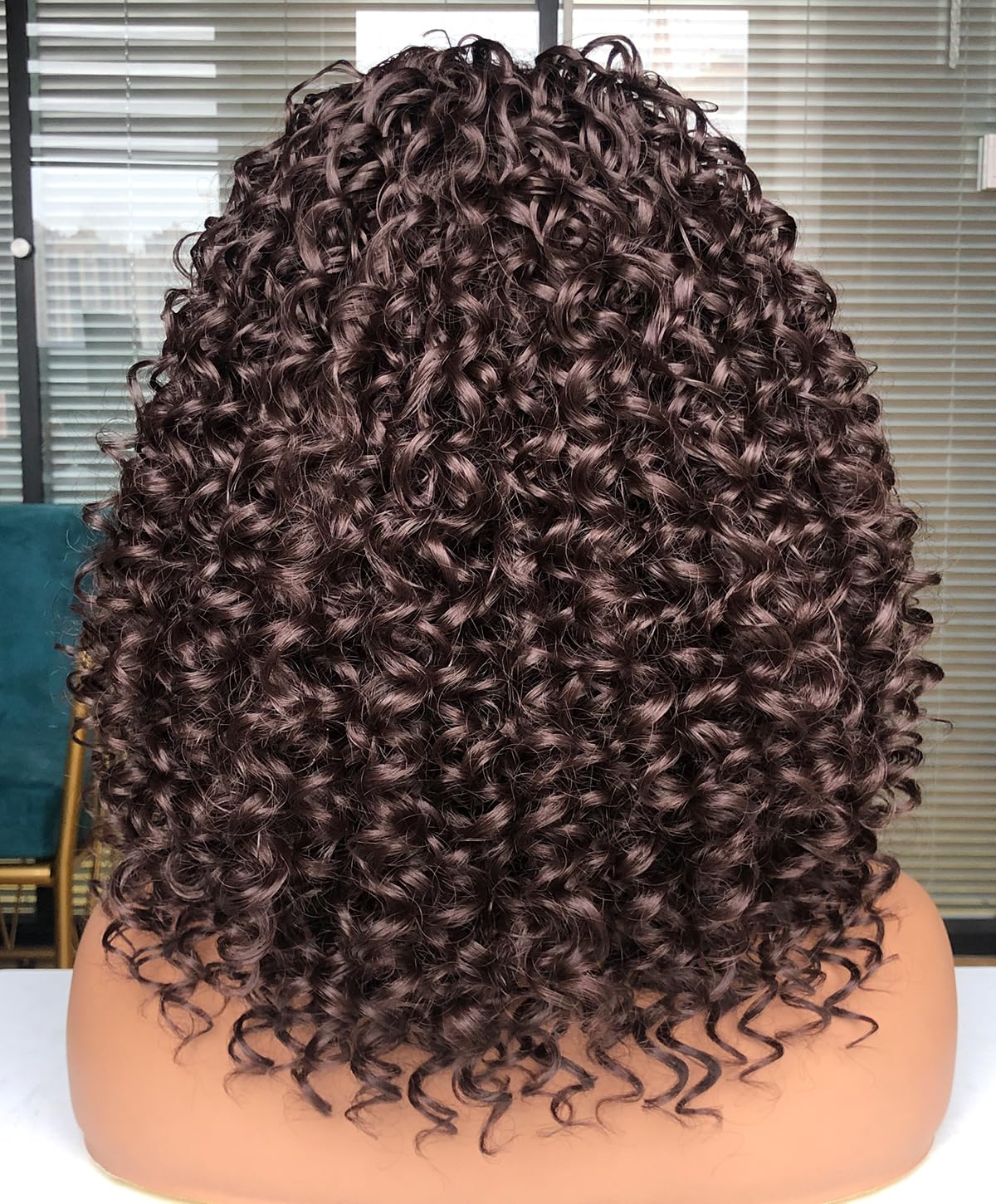 Curly Afro Wigs for Black Women Kinky Curly Wig with Bangs Synthetic Fiber Natural Looking Glueless Hair for Daily Wear