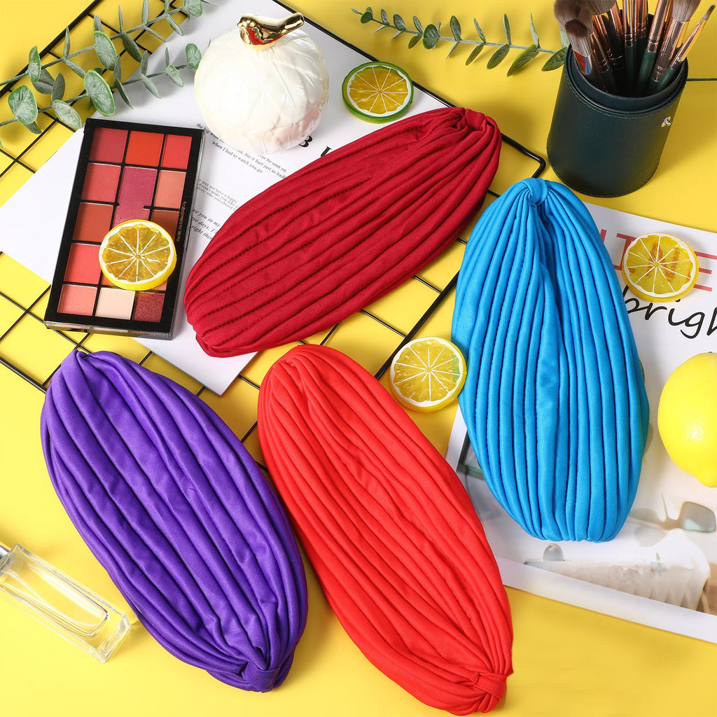 Syhood 22 Pieces Stretch Turbans Chemo Head Wrap Cancer Head Beanie Twisted Turban Cap Cover Hats for Women