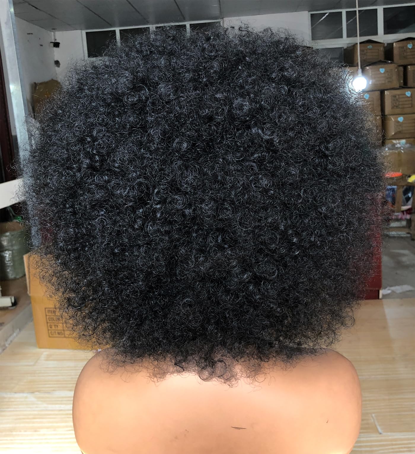 Curly Afro Wigs for Black Women Kinky Curly Wig with Bangs Synthetic Fiber Natural Looking Glueless Hair for Daily Wear