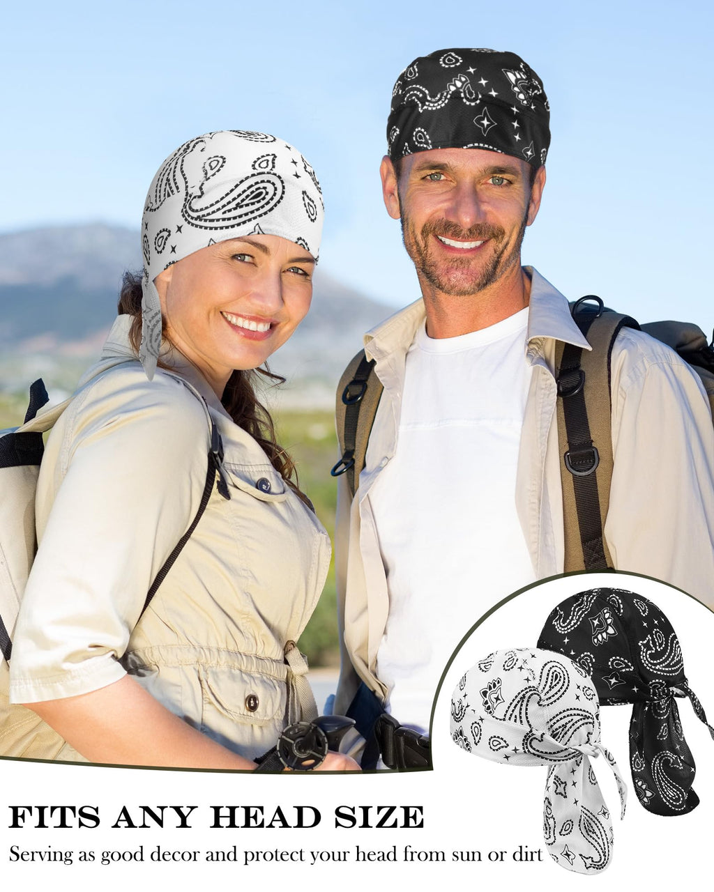 Foaincore 8 Pack Do Rags for Men