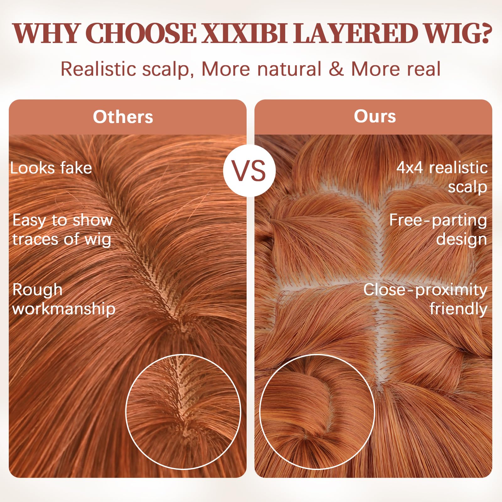 XIXIBI Wig with Bangs for Women,Long Straight,Brown Blonde Highlight