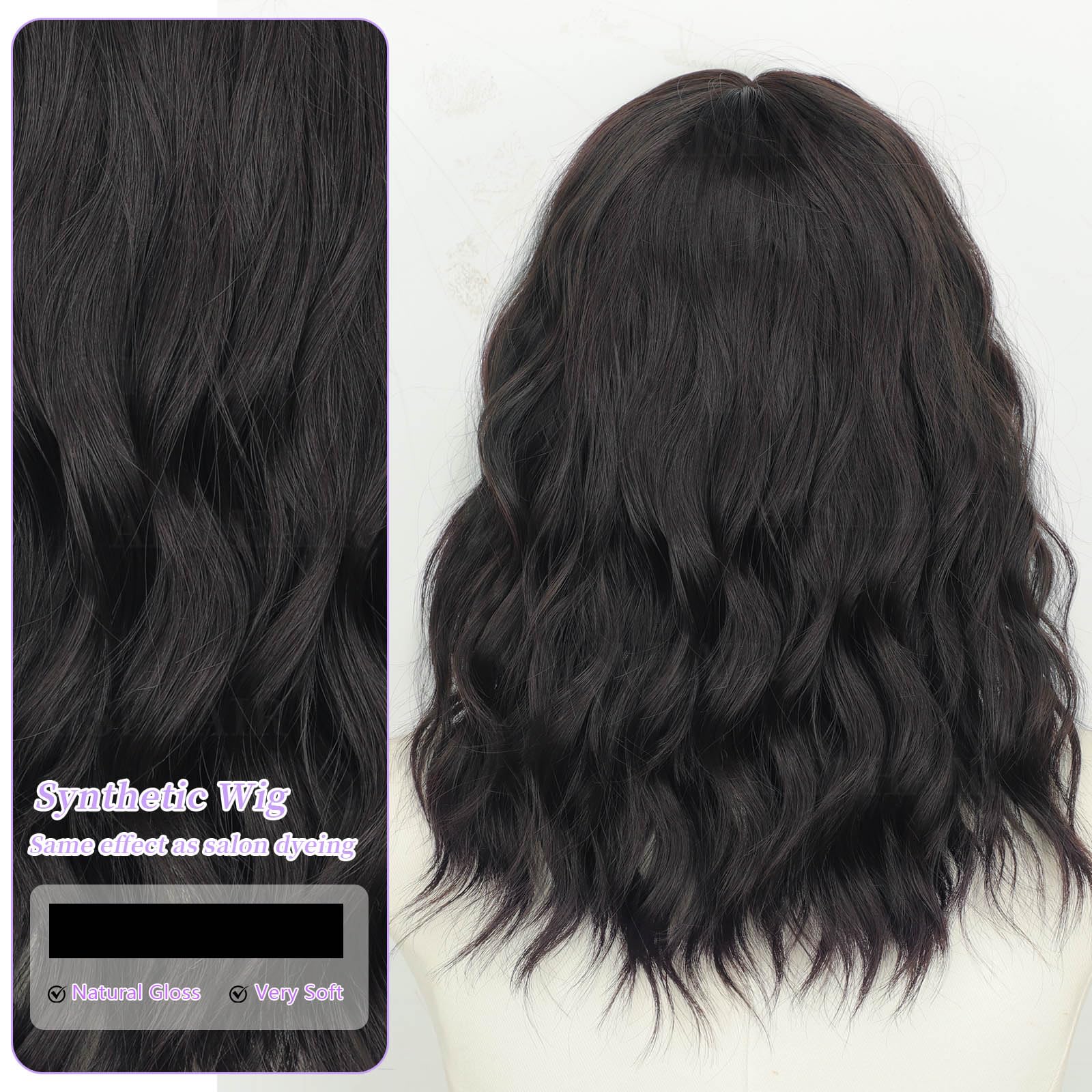 AISI HAIR 14Inch Dark to Light Blonde Wig for Women,Wave Synthetic Lace Wig