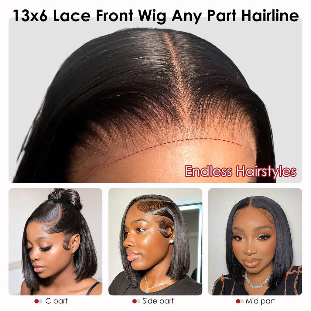 Beluck Short 13x6 Lace Front Bob Wig Human Hair For Black Women