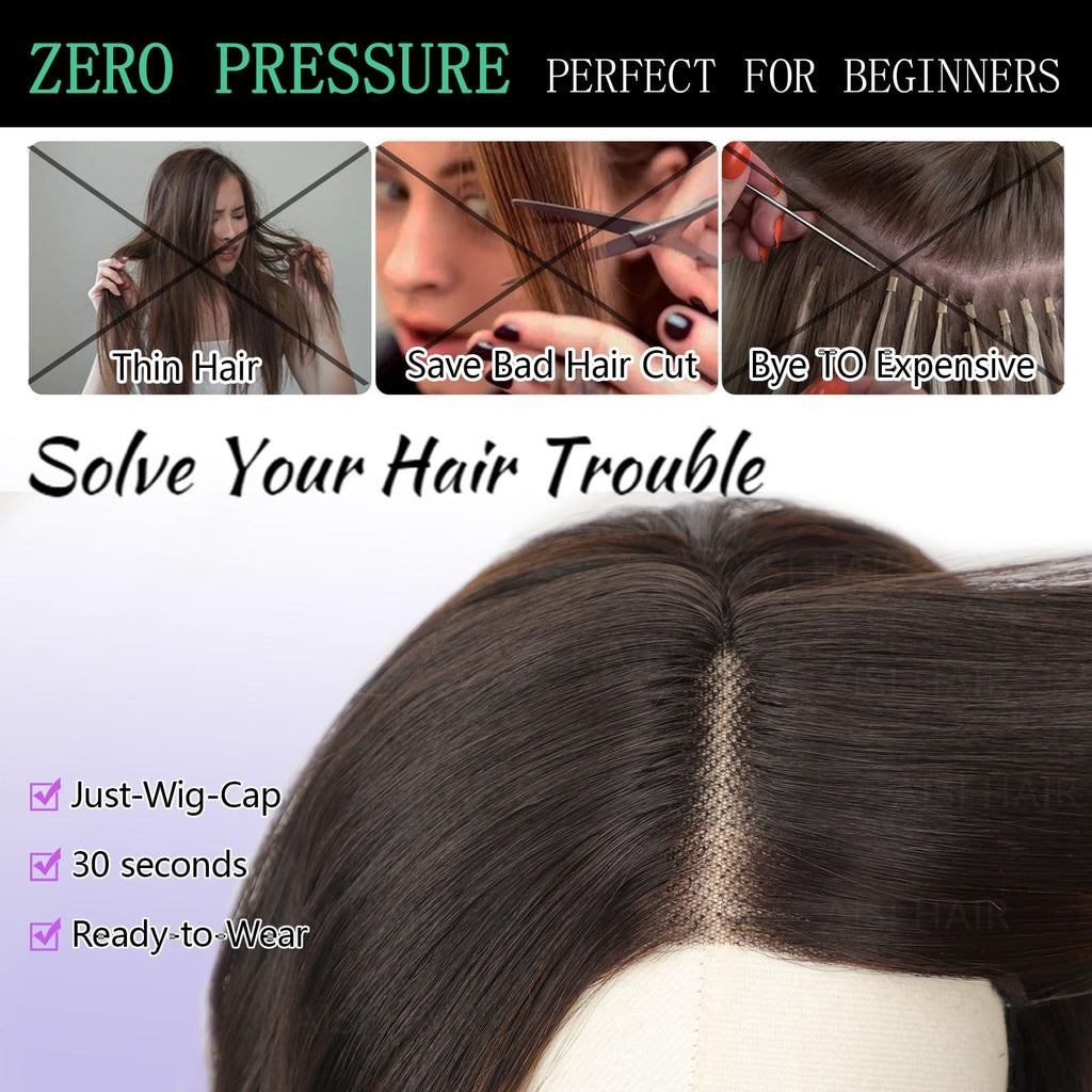 AISI HAIR 14Inch Dark to Light Blonde Wig for Women,Wave Synthetic Lace Wig
