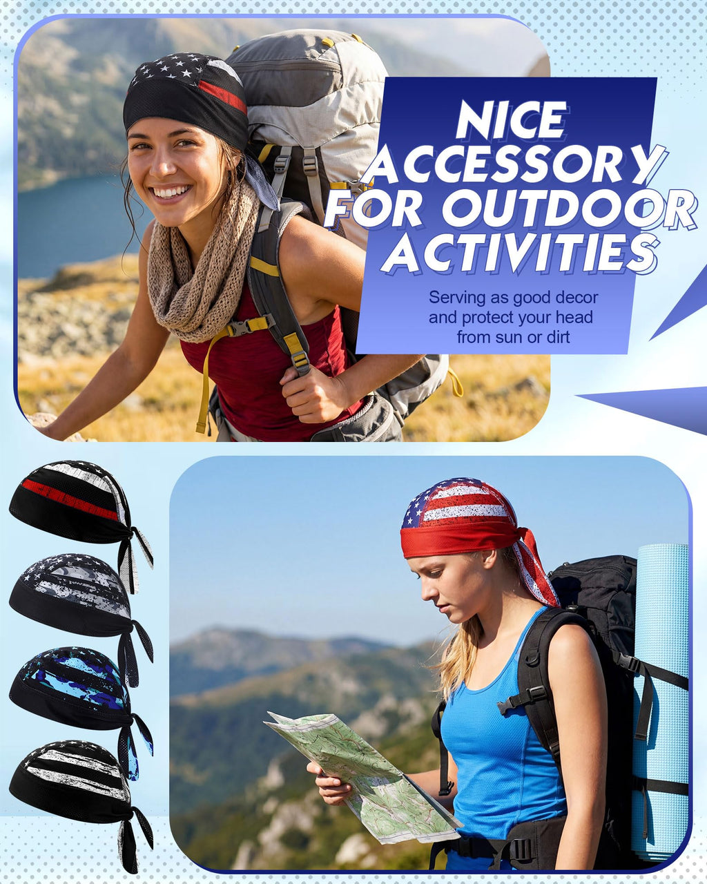 Foaincore 8 Pack Do Rags for Men