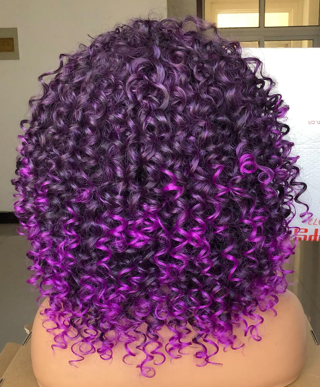 Curly Afro Wigs for Black Women Kinky Curly Wig with Bangs Synthetic Fiber Natural Looking Glueless Hair for Daily Wear