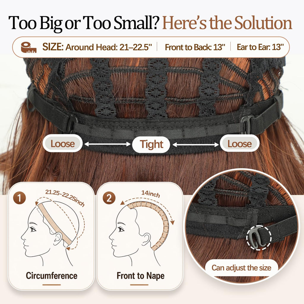 Nnzes Wig with Bangs for Women Shoulder Length Bob Wavy Women's Charming Synthetic Brown mixed Blonde Highlight Wigs with Natural Curly Heat Resistant Hair for Daily Party Use