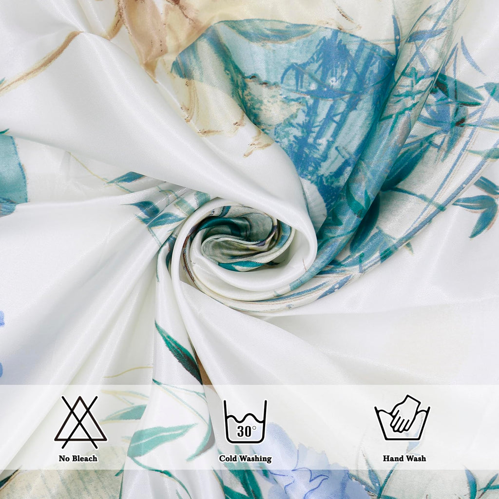 Ciormis 35" Silk Head Scarf for Women, 4 Pcs Satin Hair Scarf Square Silk Bandana Top Neck Scarves Hair Wraps for Sleeping