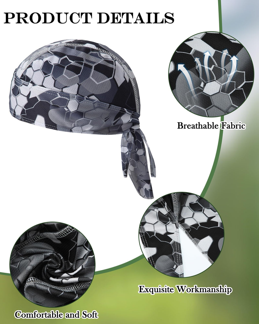 Foaincore 8 Pack Do Rags for Men