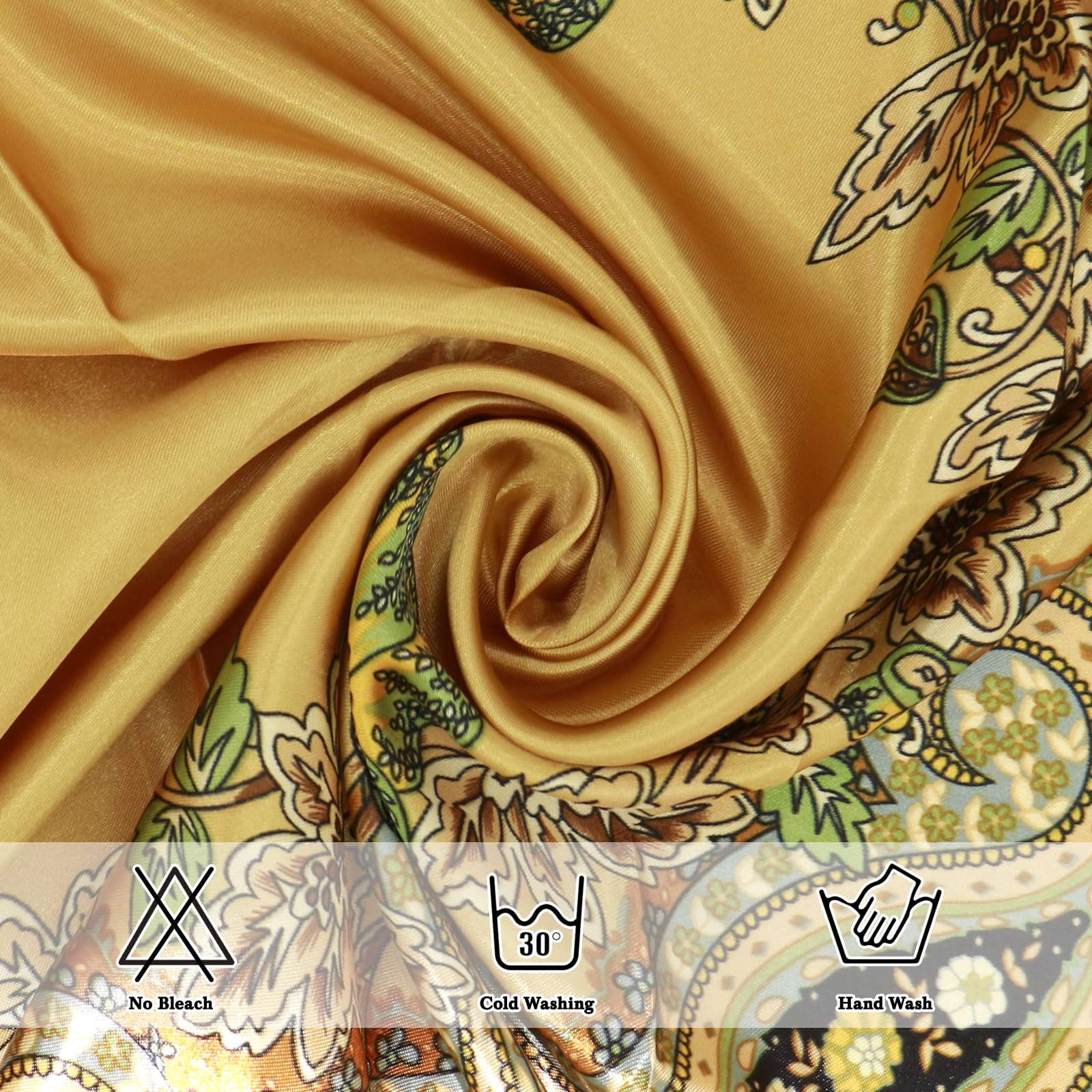 Ciormis 35" Silk Head Scarf for Women, 4 Pcs Satin Hair Scarf Square Silk Bandana Top Neck Scarves Hair Wraps for Sleeping