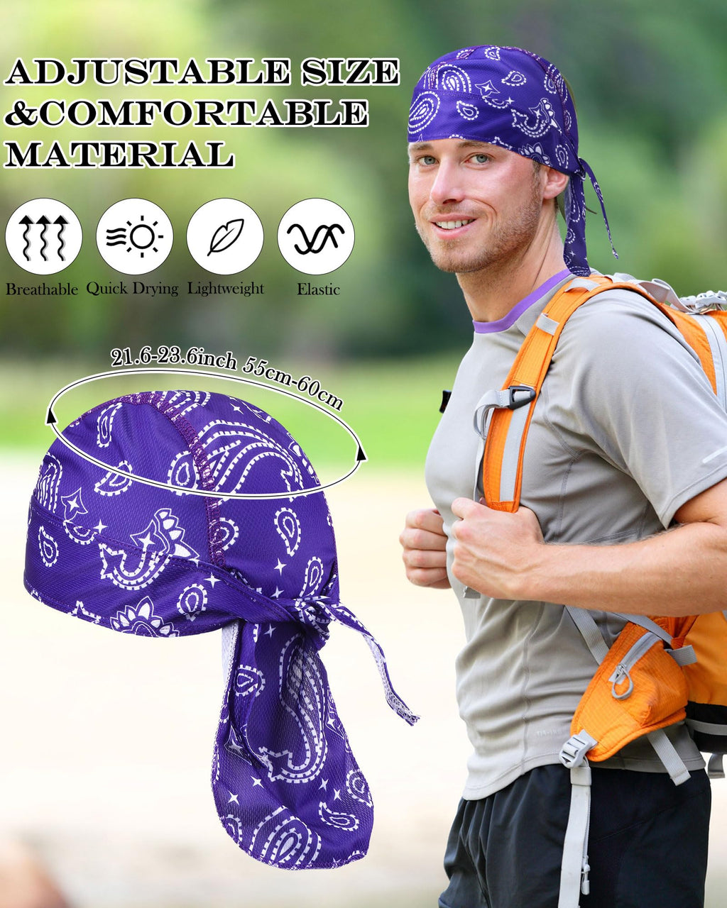 Foaincore 8 Pack Do Rags for Men