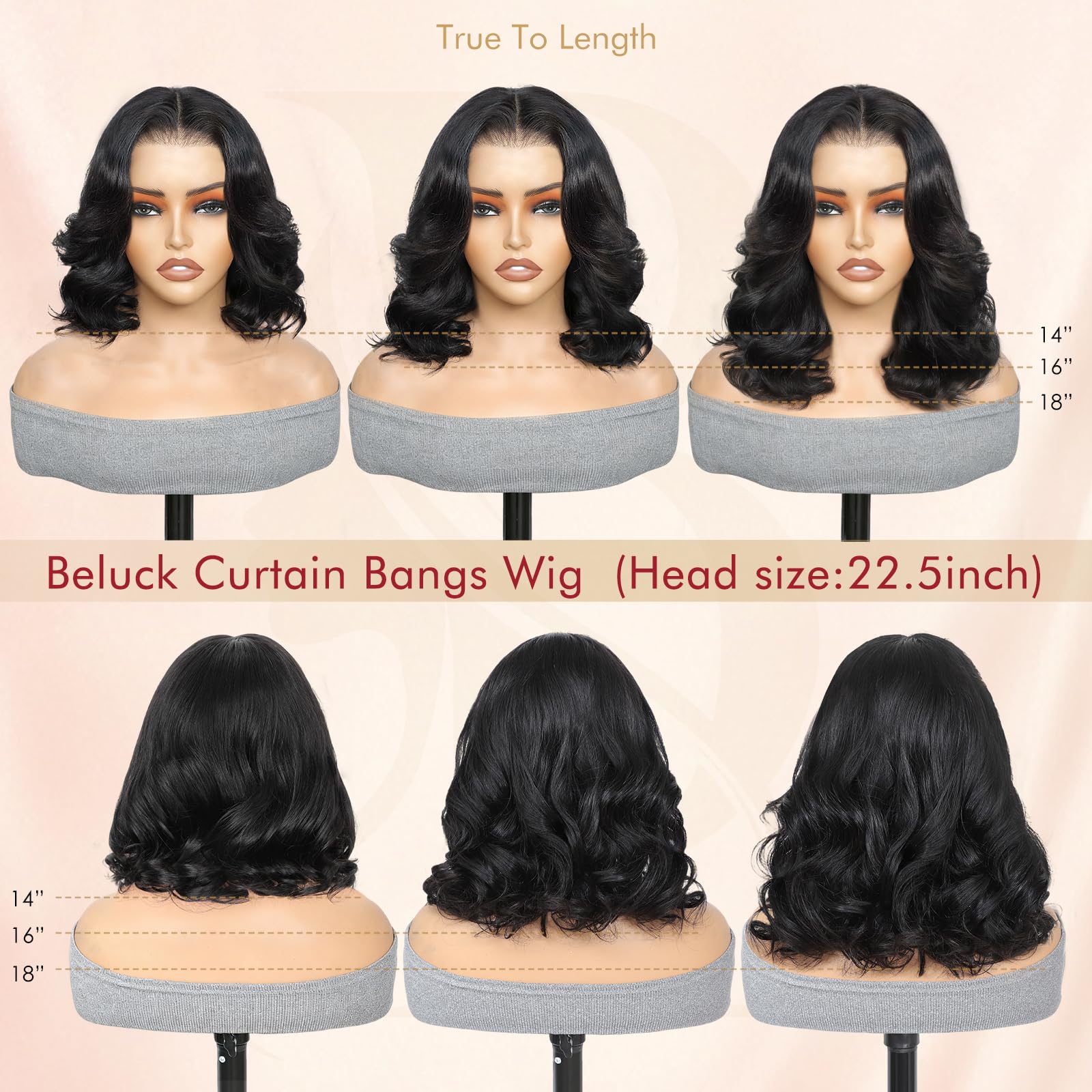 Beluck Short 13x6 Lace Front Bob Wig Human Hair For Black Women