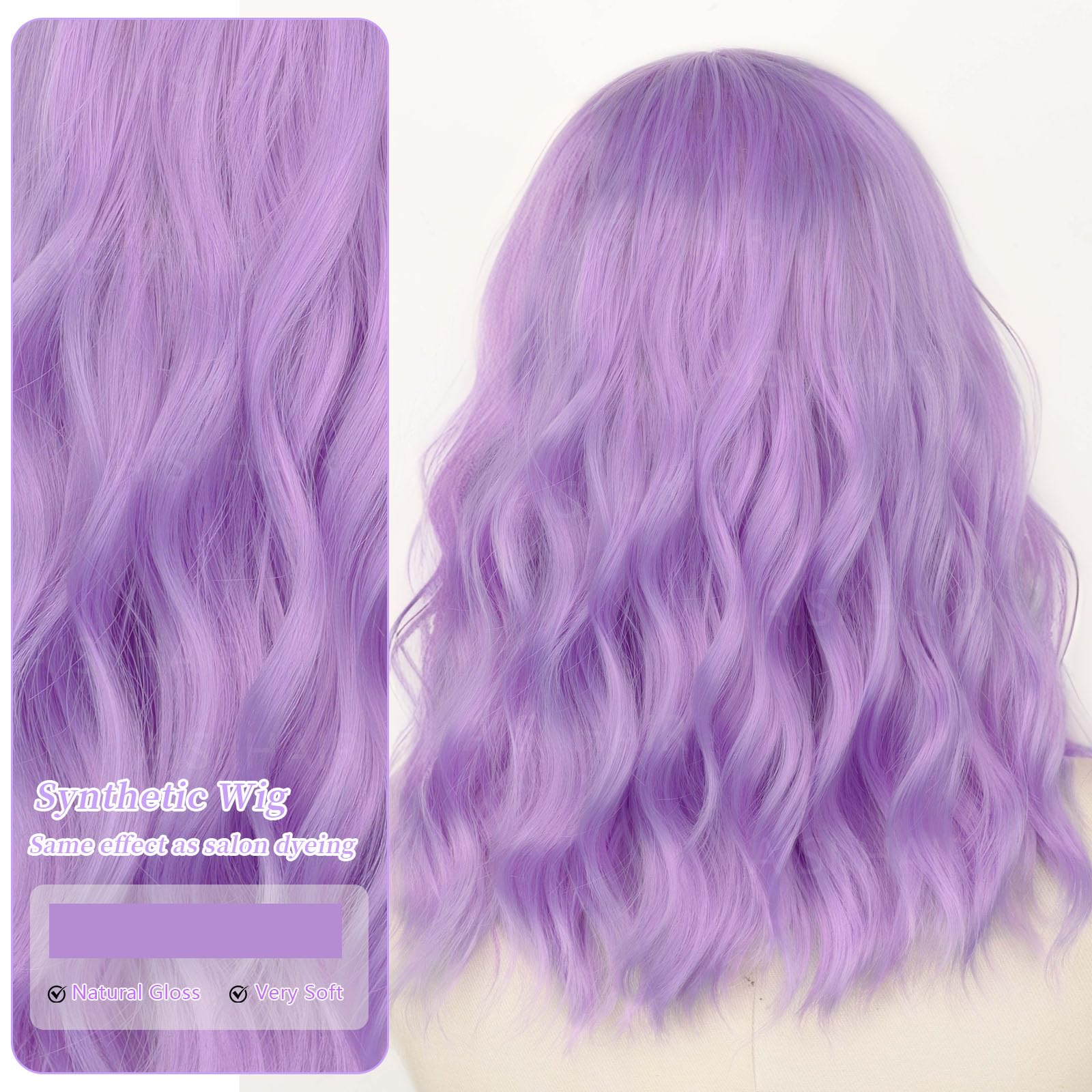 AISI HAIR 14Inch Dark to Light Blonde Wig for Women,Wave Synthetic Lace Wig