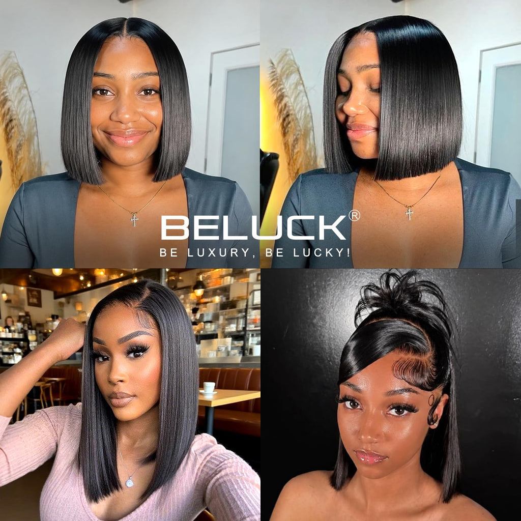 Beluck Short 13x6 Lace Front Bob Wig Human Hair For Black Women