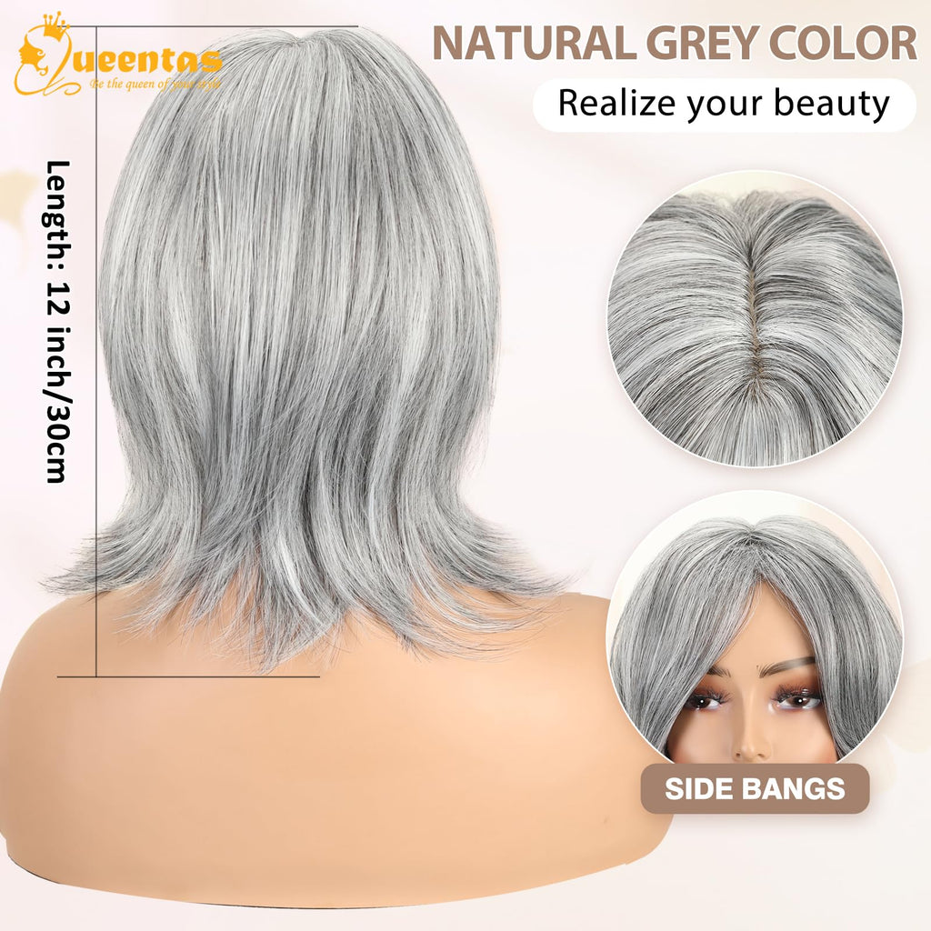 8" Layered Pixie Cut Synthetic Wig for Women Blonde Mixed Brown with Roots