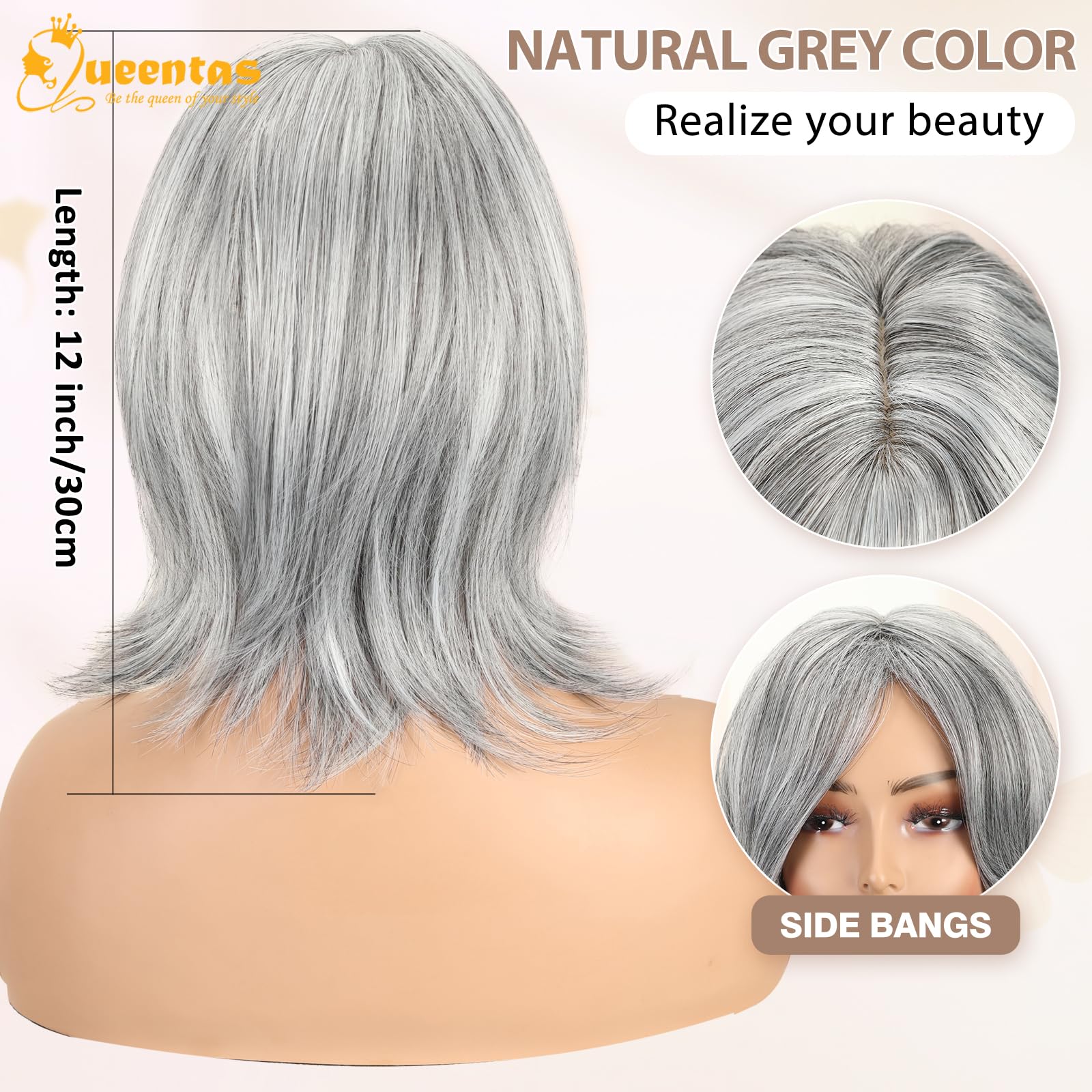 8" Layered Pixie Cut Synthetic Wig for Women Blonde Mixed Brown with Roots