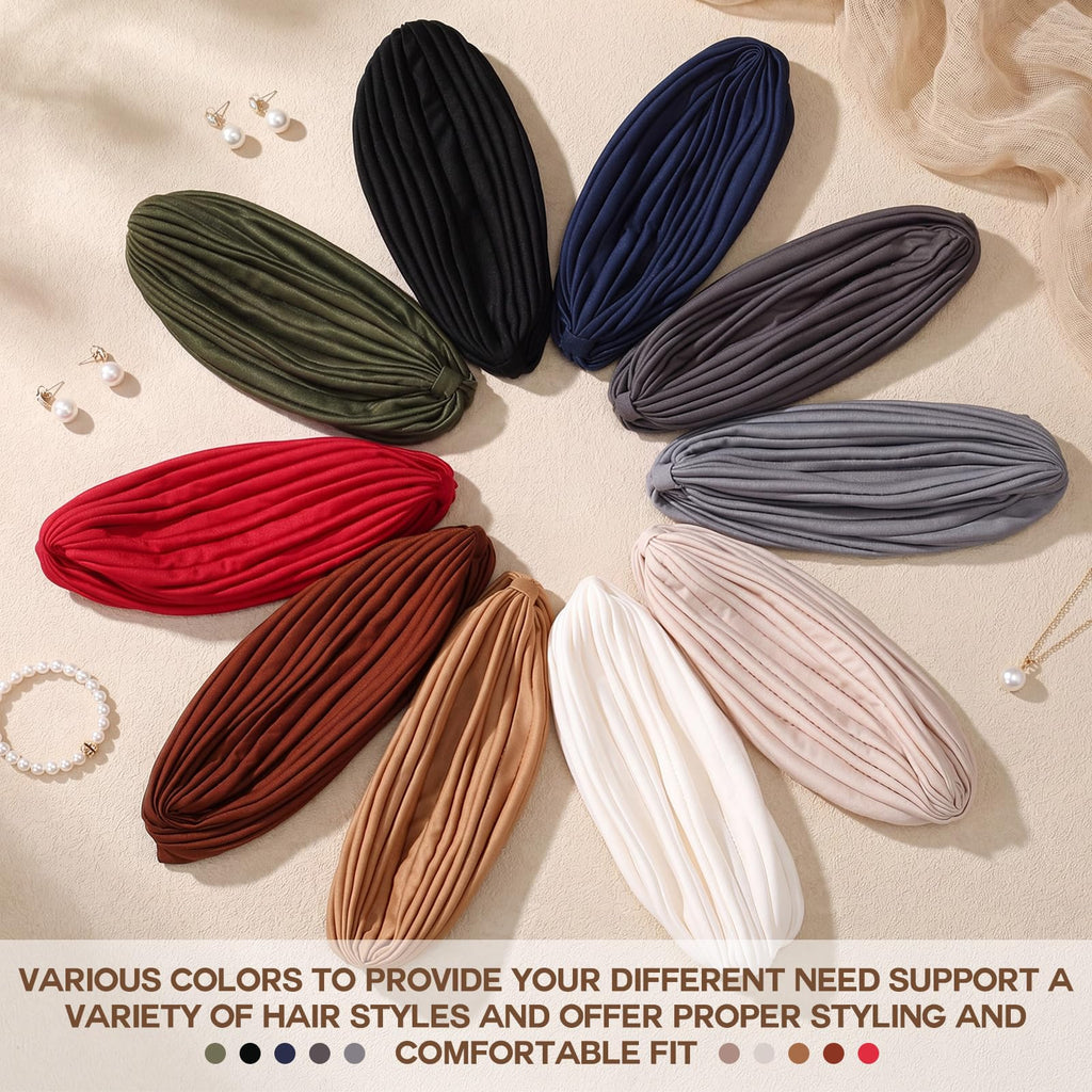 Geyoga 10 Pcs Head Wraps Turbans for Women Head Scarf