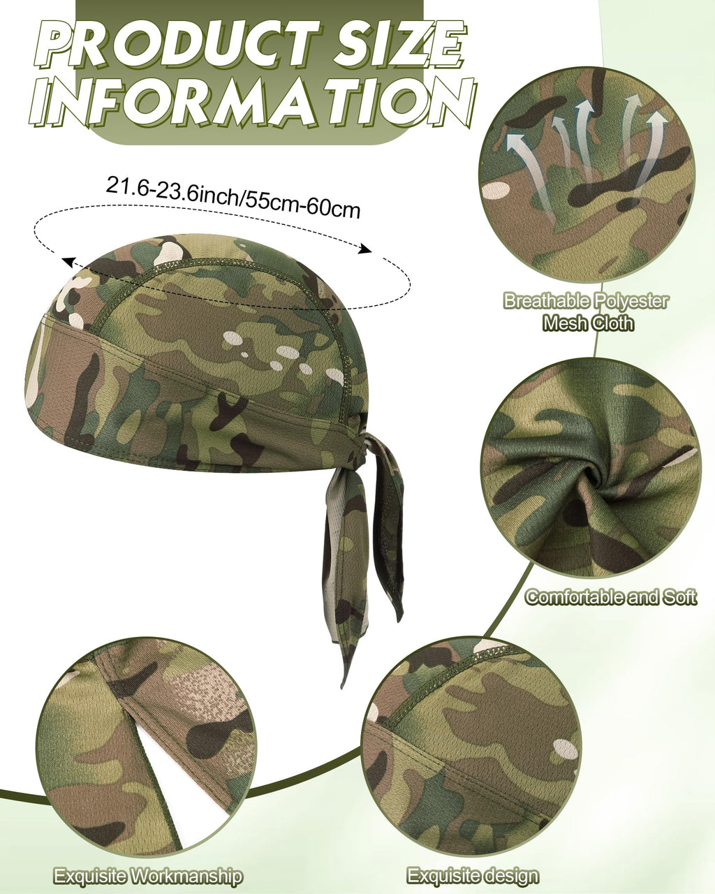 Foaincore 8 Pack Do Rags for Men
