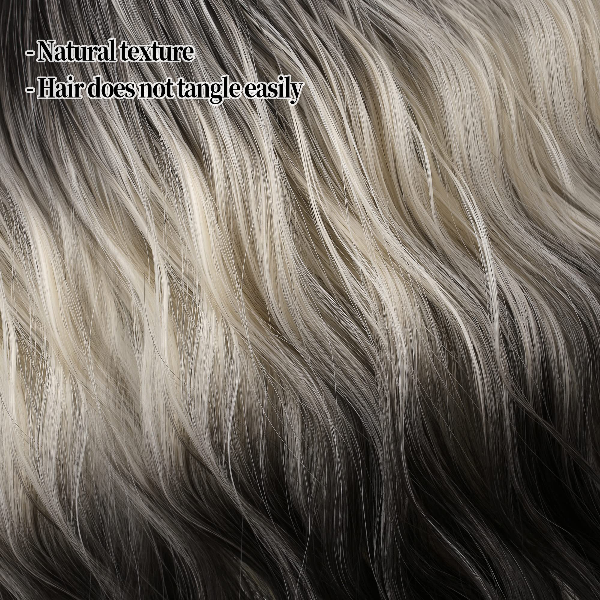 FAELBATY Blonde Wave Short Bob Wigs With Air Bangs Shoulder Length Wig For Women and Girls Curly Wavy Synthetic Cosplay Costume Wig (12" Mix blonde and gold)