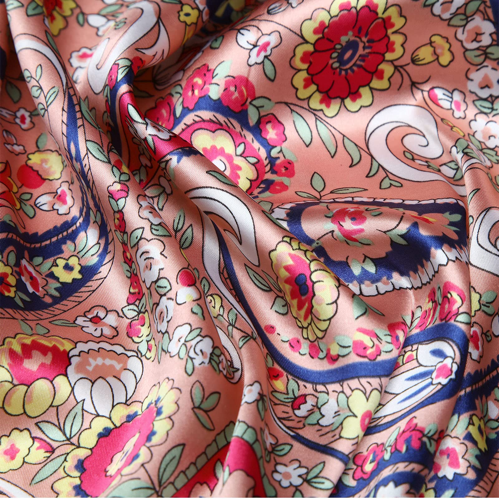 Honoson 4 Pcs 35 Inch Satin Head Scarf Bandanas for Women