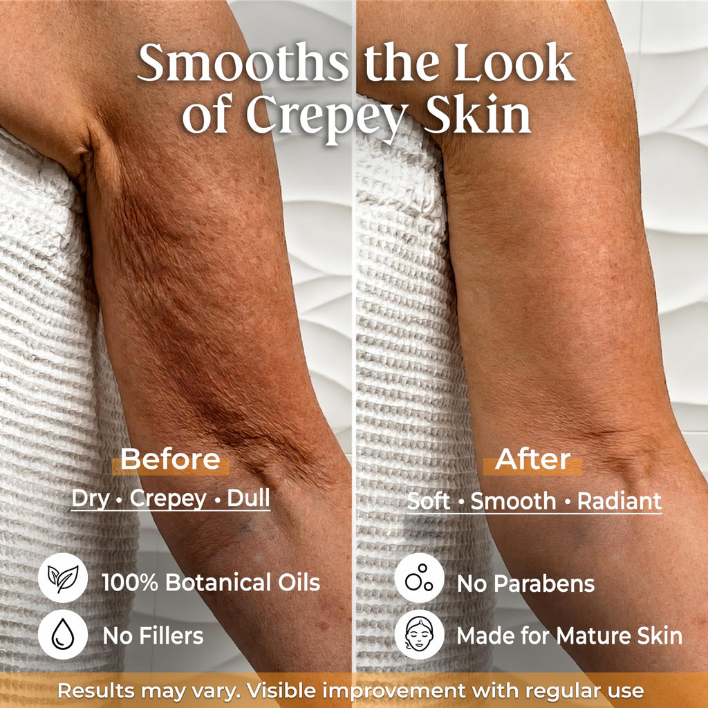 Body Oil for Crepey, Dry & Mature Skin | 3.4 fl oz | 9 Oils Mix