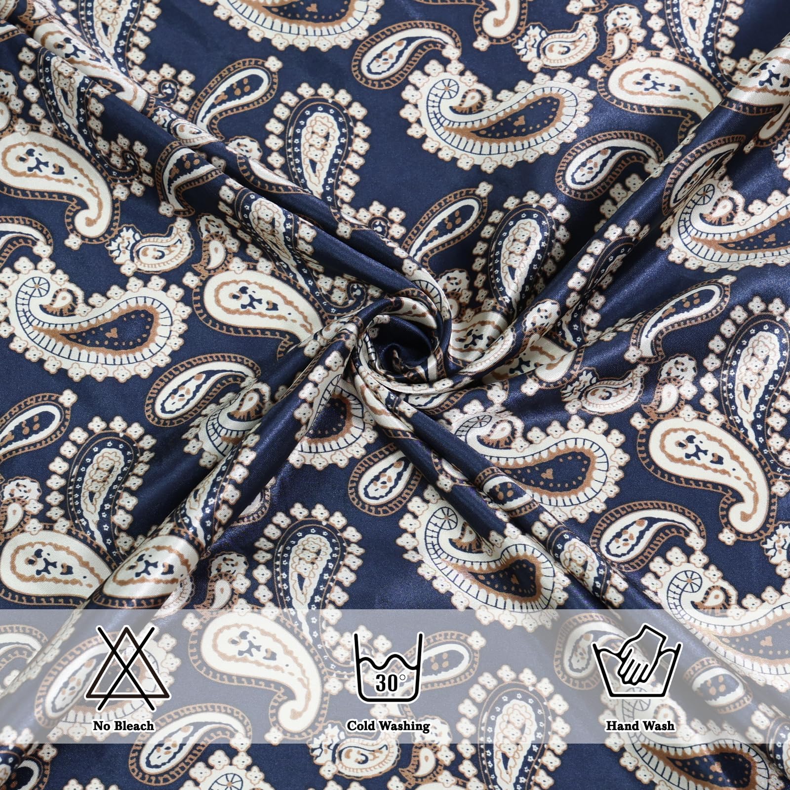 Ciormis 35" Silk Head Scarf for Women, 4 Pcs Satin Hair Scarf Square Silk Bandana Top Neck Scarves Hair Wraps for Sleeping