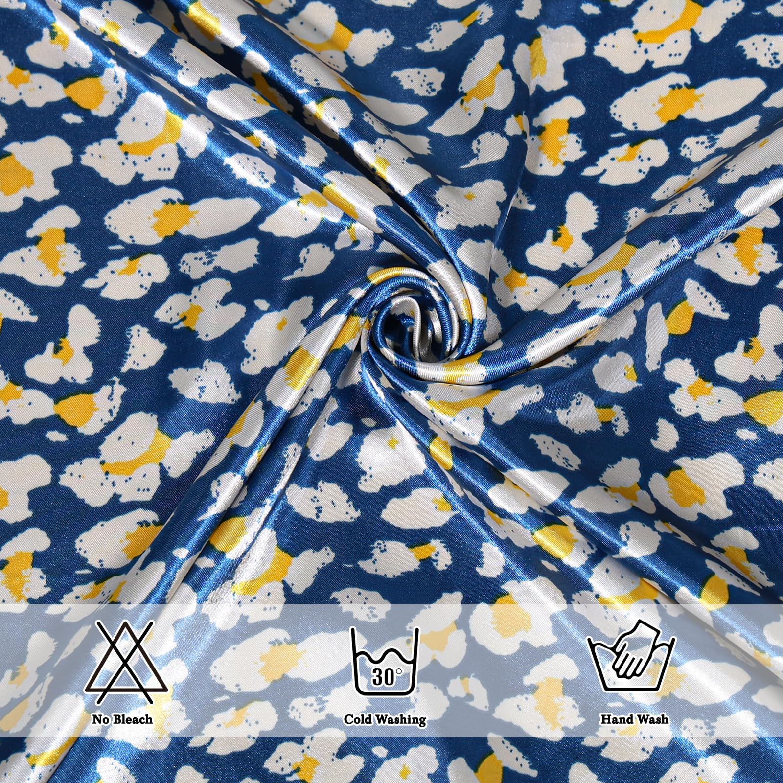 Ciormis 35" Silk Head Scarf for Women, 4 Pcs Satin Hair Scarf Square Silk Bandana Top Neck Scarves Hair Wraps for Sleeping