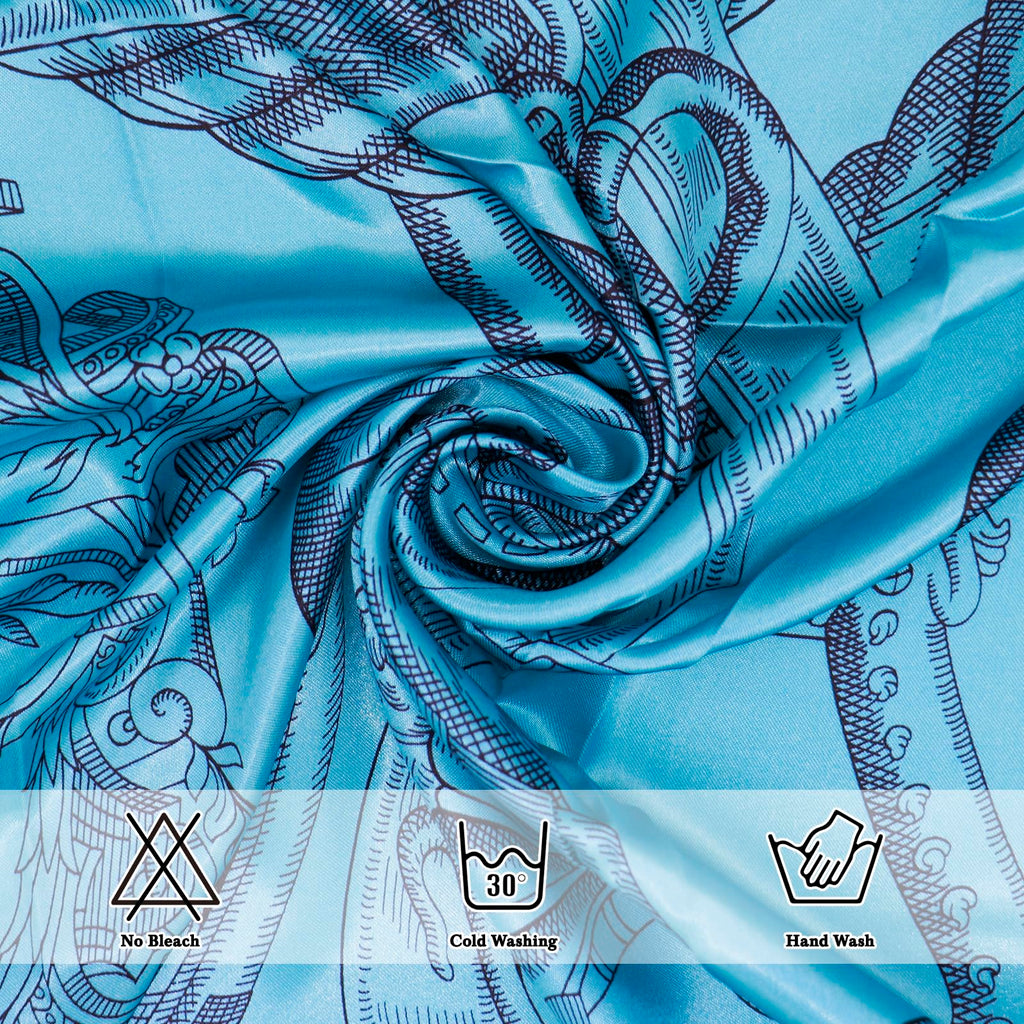 Ciormis 35" Silk Head Scarf for Women, 4 Pcs Satin Hair Scarf Square Silk Bandana Top Neck Scarves Hair Wraps for Sleeping