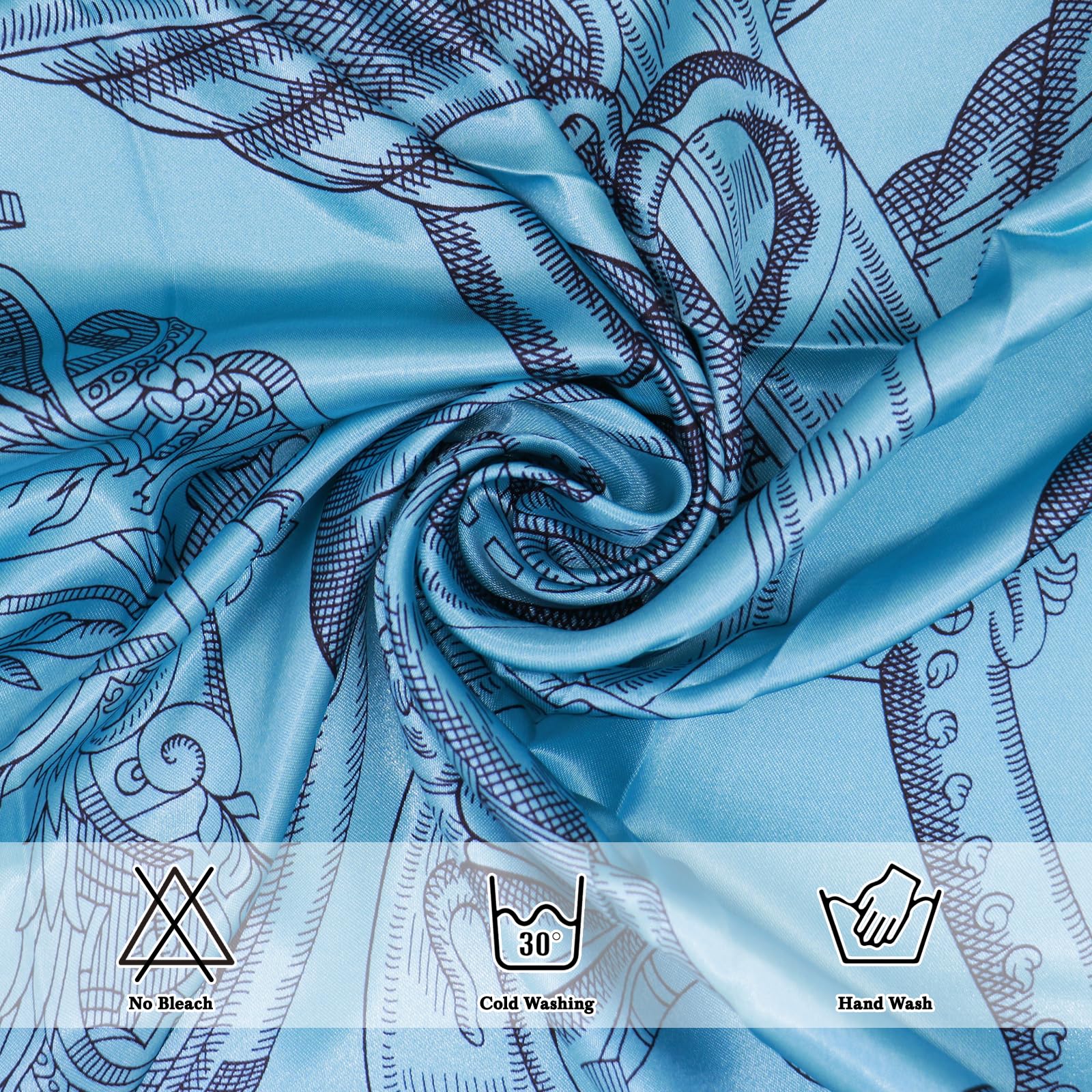 Ciormis 35" Silk Head Scarf for Women, 4 Pcs Satin Hair Scarf Square Silk Bandana Top Neck Scarves Hair Wraps for Sleeping