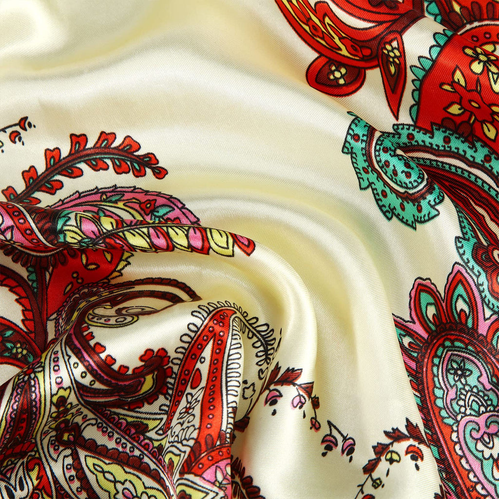 Honoson 4 Pcs 35 Inch Satin Head Scarf Bandanas for Women