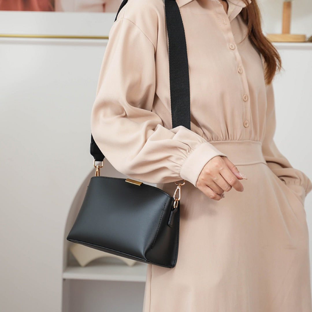 Elegant Women's Wide Shoulder Strap Shell Bag - Stylish & Functional Small Crossbody Bag
