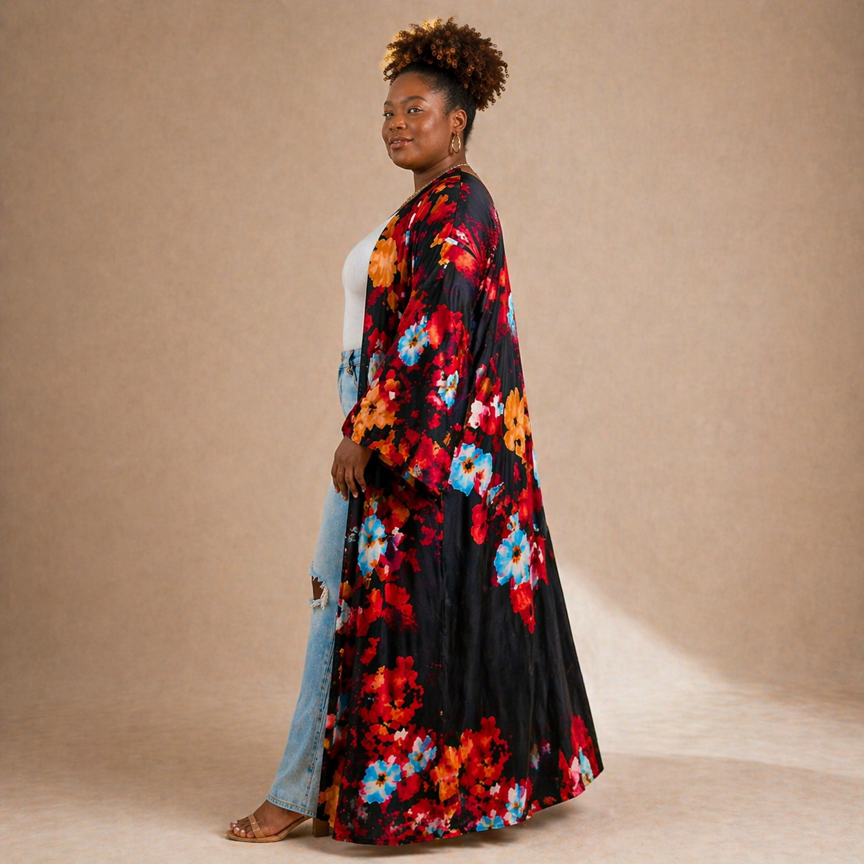 Fire & Ice Floral Kimono - Staci's Store