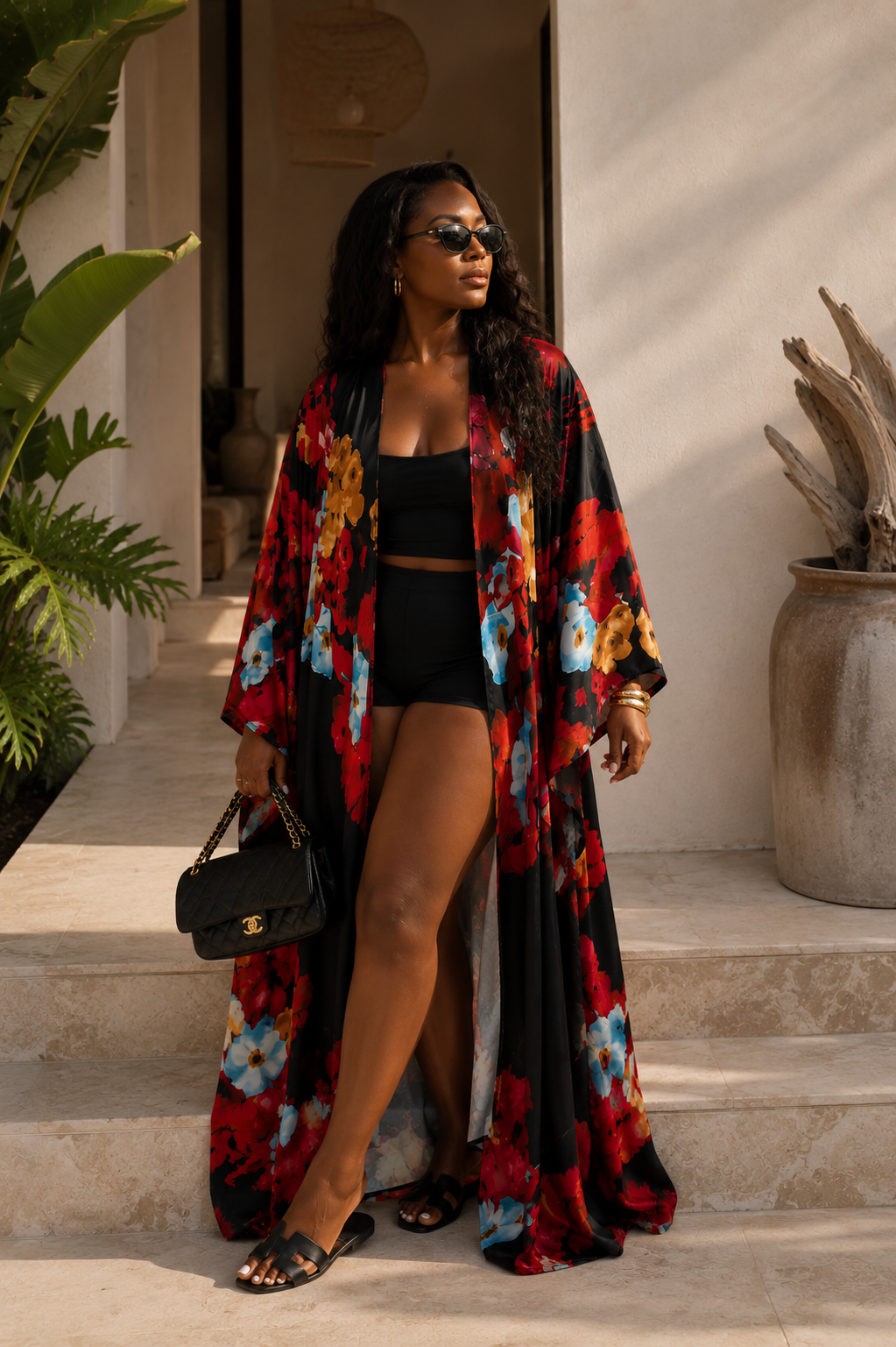 Fire & Ice Floral Kimono - Staci's Store