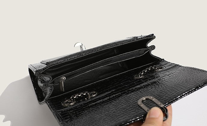 Crocodile Camellia Chain bag crossbody shoulder