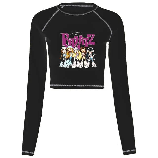 Women's Y2K Gothic Cartoon Print T-Shirt