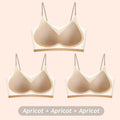 3PCS Ultra-Thin Breathable Ice Silk Top Bras Women's Bustier Underwear Seamless Back Halter Vest Wrap Wireless Bras Solid Color