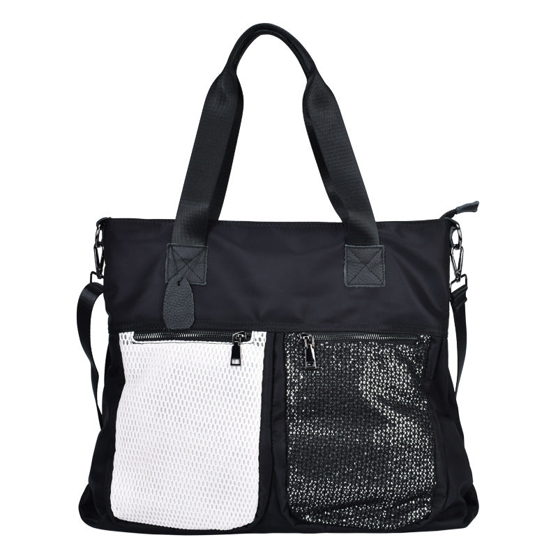 Large Shoulder Bag Simple Leisure Big Bag Nylon Mesh Shoulder Detachable Shoulder strap  hobo